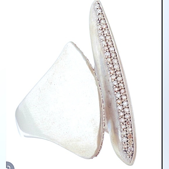 Alexis Bittar FINE Sterling Cleave Ring with Diamond Pave - Picture 2 of 15